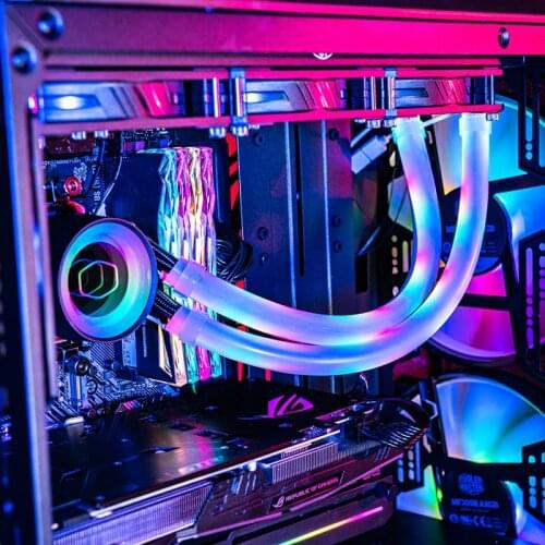 Cooler Master Computer Water Cooling Integrated Soft Tube Heat Sink Decoration ARGB WhiteTubes Kit Suit Diameter 10mm 12mm,A1