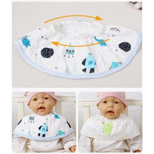 Baby Bibs 360 Degree Rotation 6 Layers Gauze Muslin Baby Kids Bandana Burp Cloth Soft Newborn Infant Saliva Towel Baby Stuff