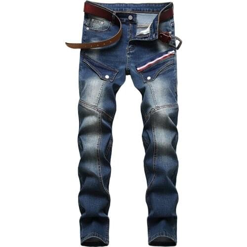 Denim Designer Hole Jeans High Quality For Men Size 28-38 40 2021 Autumn Spring HIP HOP Punk Streetwear
