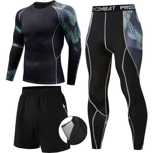 Mma rashguard t shirt +pant for boxing muay thai shorts 3pcs/set male rash guard jiu jitsu mma clothing gym leggings sport suits