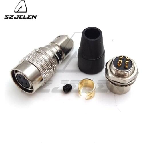 Hirose Connector 4 pin plug socket, HR10A-7P-4S/HR10A-7R-4P, Topcon, for Sokkia data cable plug and socket