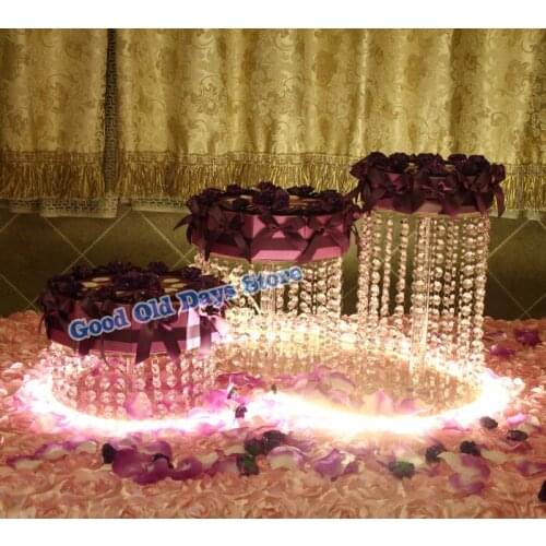 3pcs Crystal Cake Stand Wedding Banquet Party Cake Display Birthday Decoration Hot Sale Wedding Cake cupcake display