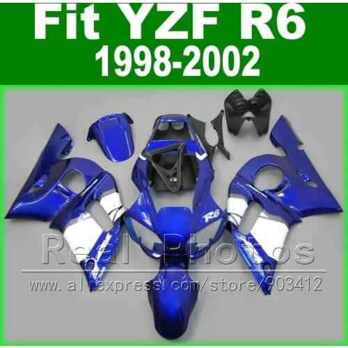 Brand New body kits for YAMAHA R6 fairing 1998 1999 2000 2001 2002 roylblue and matte black Fit YZF R6 fairings 1998-2002
