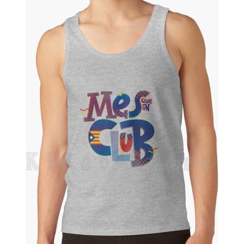 Més Que Un Club Tank Tops Vest 100% Cotton Spain Espa ? A Catalu ? A Catalan Espa ? Ol Football Soccer Mes Que Un Club