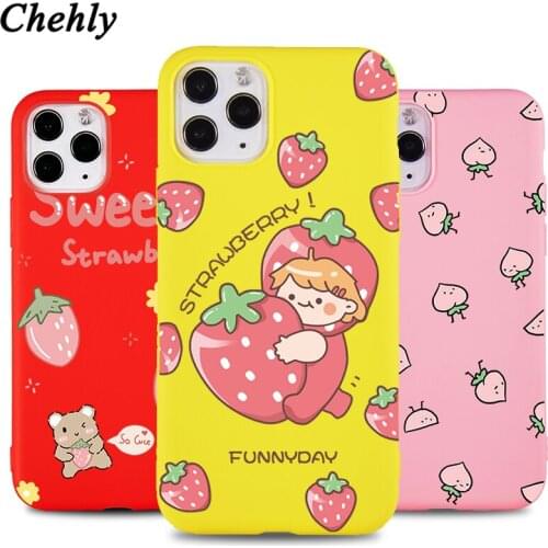 Cute Fruit Phone Case for IPhone 6s 7 8 11 12 Mini Plus Pro X XS MAX XR SE Cases Soft Silicone TPU Protection Accessories Cover