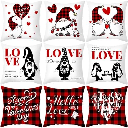 FENGRISE 45x45 Valentines Day Love Pillowcase Rustic Wedding Decoration Valentines Day Gift Wedding Event Party Home Decor
