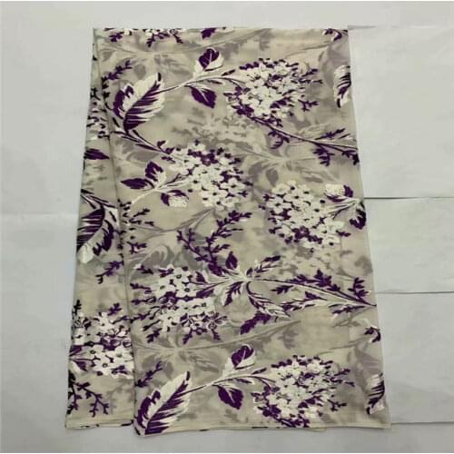 2020 Latest design high quality african soft silk fabric 5 yards for garment neat embroidery on the material silk fabric.L882711