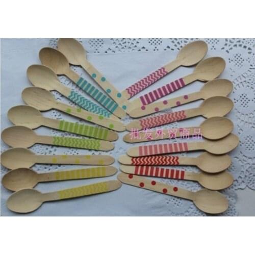 Disposable wooden spoon disposable tableware eco-friendly spoon 20