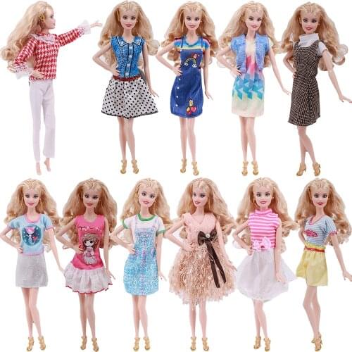 Handmade Doll Dress Fashion Cheap Casual Wear For 11.8 Inch Barbie Clothes Accesorios Shoes,Girls Toys ,Birthday Present