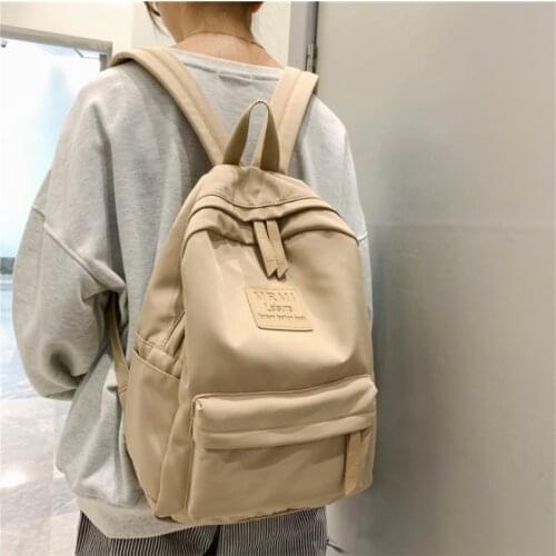 Fashionable Polyester Nice Teen College School Bag Backpack Student Casual New Simple Women Bookbag Solid For Boys And Girls