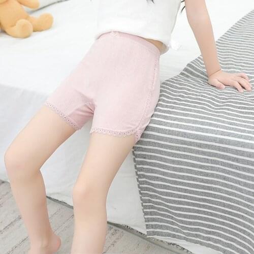 Girls jacquard lace safety shorts summer pure cotton thin section trend comfortable princess cute baby solid color wild