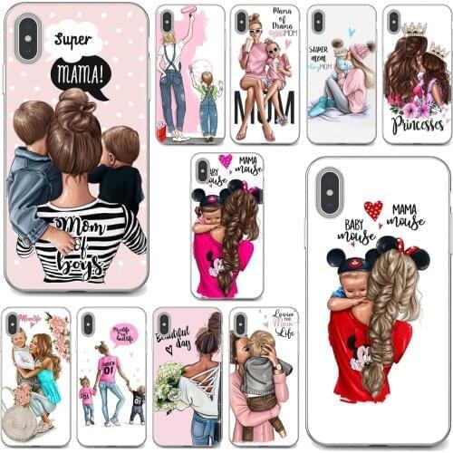 For Huawei P7 P8 P9 P10 P20 P30 P40 Lite Plus Pro 2015 2016 2017 Mini Black Brown Hair Baby Mom Girl Queen Silicone Skin Case