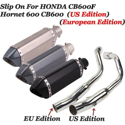 Slip On For CB600 CB600F Hornet 600 EU US Motorcycle Modified Exhaust Muffler Escape Pipe Middle Link Pipe LASER LOGO DB KIller