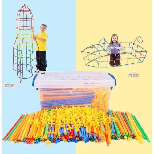 Straws and Connectors Set Interlocking Straw Constructor Construction Fort Building Toy