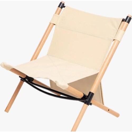 Outdoor Folding Kermit Chair Simple Traveling Portable Disassembly Fishing Camping Solid Wood Moon Chair