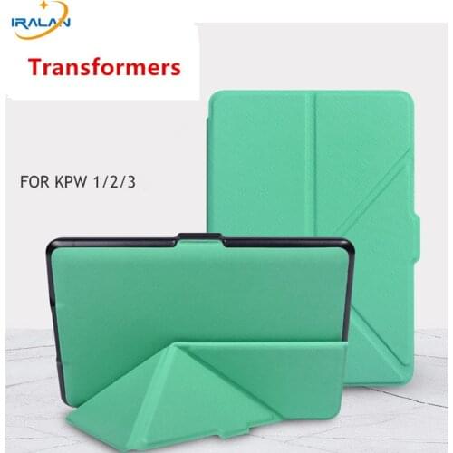 Top Quality Magnetic Leather Case for Amazon Kindle Paperwhite 1 2 3 2016 6 inch E-Book Stand Cover Smart Auto Sleep+pen+film
