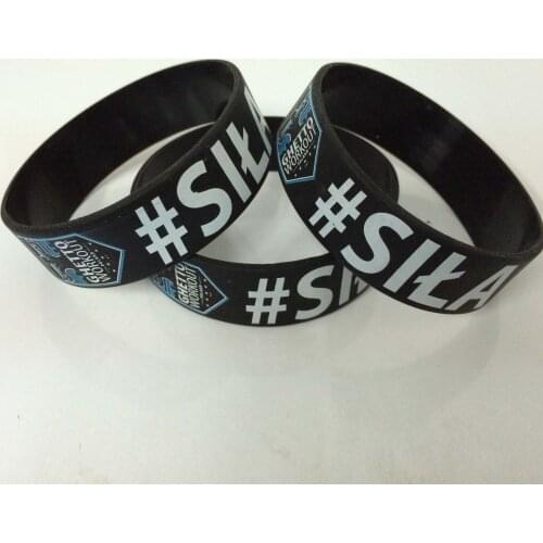 1"inch Promotional Festival Wristband Logo Debossed Silicone Bracelet Rubber Wristbands Person Own Design