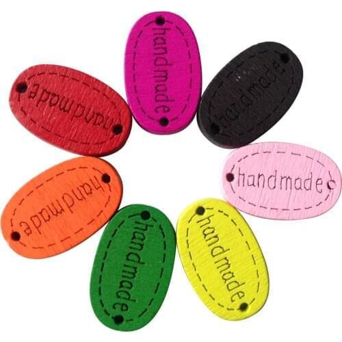 100pcs Handmade Painting Wooden Buttons For Clothing Hand Made Colorful Wood Button For DIY Gift Decoration Material Handwork