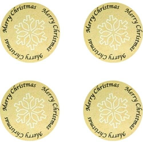 100Pcs/pack Christmas Merry For Gift Cake Baking Sealing Sticker Kraft Label Stickers