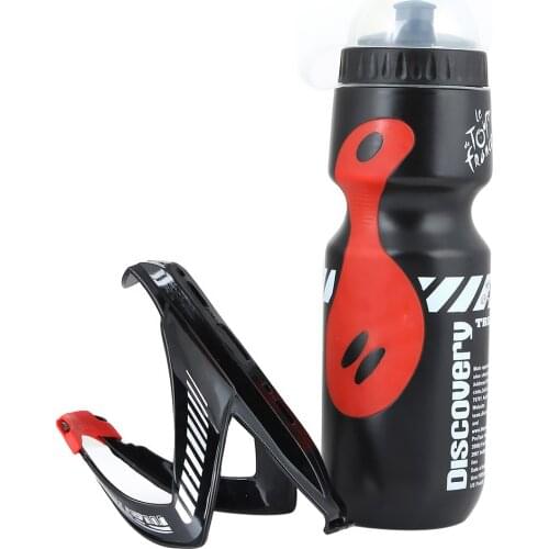2Pcs/Set 650ml Mountain Bicycle Drinking Bottles Holder Carbon Fiber Texture V-Shaped Bottle Cage Bicycle Bottle Set