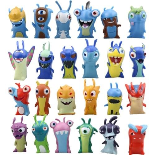 24pcs High Quality Slugterras Doll Action Figures Toys 4cm Mini Slugterras Anime Figures Toys Doll Slugs Children Kids Boys Toys