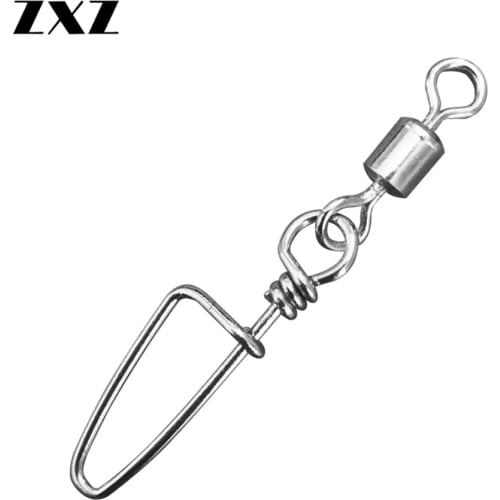 30pcs MS+HX Rolling Swivel with Coastlock Snap Size 2 4 6 Hook Lure Connector Terminal Quick Change Swivels for Fishing Tackle