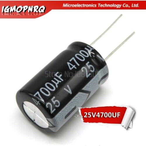 5PCS 25V4700UF 16*25mm 4700UF 25V 16x25mm Aluminum Electrolytic Capacitors DIP