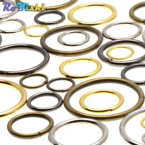 5pcs/pack O rings Metal Non Welded Nickel Plated Collars Round Loops Belt Buckle Package Accessorie 12mm-38mm