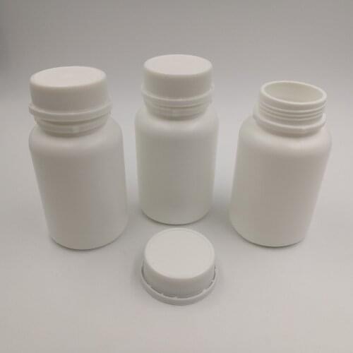 50pcs/lot 100ml 100cc HDPE White medical capsules bottle plastic, empty vitamin pill bottle with Tamper Proof Cap