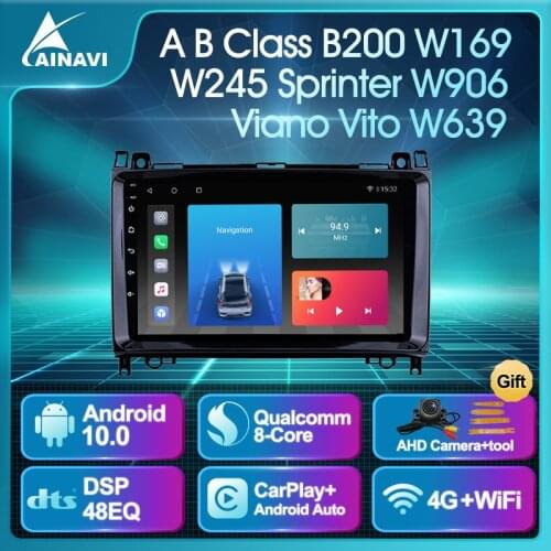 Car Radio Android 10 QLED For Mercedes Benz B200 A B Class W169 W245 Viano Vito W639 Sprinter W906 Navigation Multimedia Player