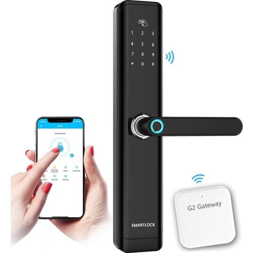 Biometric Fingerprint Smart Lock App Bluetooth WiFi Gateway Doorlocks Passwod RFID Apartment Locks Security Intelligent 2019 NEW