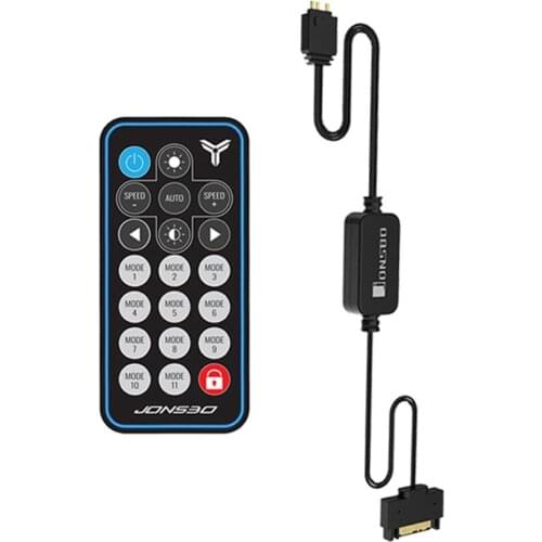 JONSBO 5V 3Pin SATA Power Supply AURA RGB Controller Remote Control Memory LED Cool Light Stripe Symphony Edition for PC Case