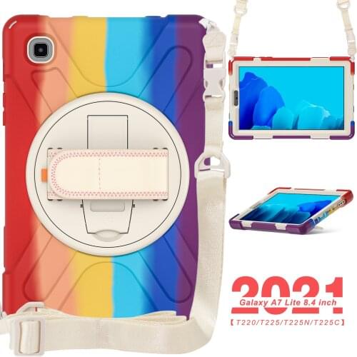 For Samsung Galaxy Tab A7 Lite 8.7" 2021 T220 T225 T225N T225C Tablet Kids Safe Shockproof Heavy Duty Silicone+PC Kickstand Case
