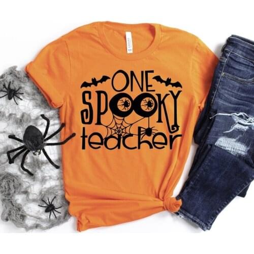 Halloween Teacher Shirt One Spooky Teacher Halloween Shirt Halloween Shirts for Teachers Holiday Teacher Tee Teacher Shirts O233