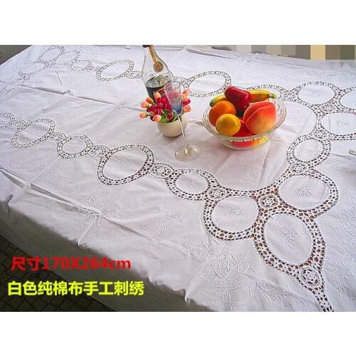 Foreign trade handmade embroidery bed cover handmade crocheted tablecloths embroidered fabric specials