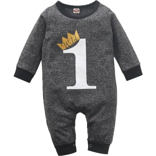 Newborn Infant Baby Girls Boys First Birthday Jumpsuits, Round Neck Long Sleeve / Sleeveless Playsuits One Piece Romper Outfits