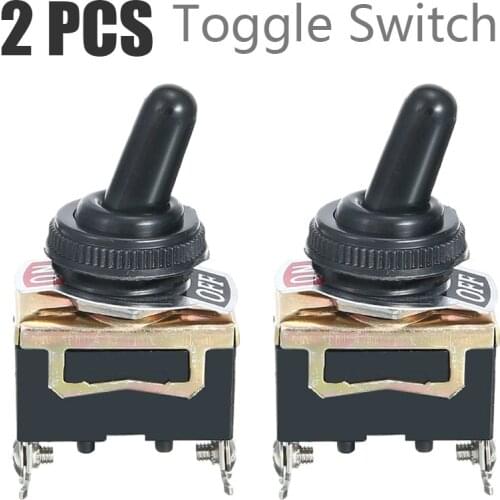 2PCS New Arrival Heavy Duty Toggle Flick Switch 12V ON/OFF Car Dash Light Metal SPST 12 Volt Durable Switchs Parts for Yacht Car