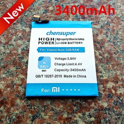 Chensuper 3400mAh BM21 battery For Xiaomi Note 3GB Lithium-ion polymer battery