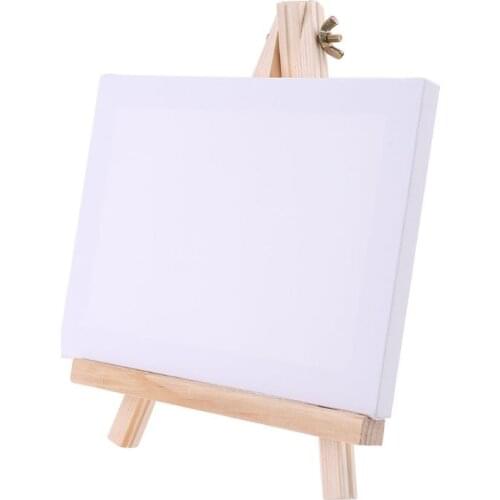 Mini Canvas And Natural Wood Easel Set For Art Painting Drawing Craft Wedding Supply C5AE
