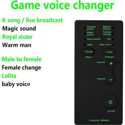 Mini Microphone Voice Changer 7 Sound Changeing Modes Headphones Microphone for Phone Voice Changer Adapter for PUBG Gaming