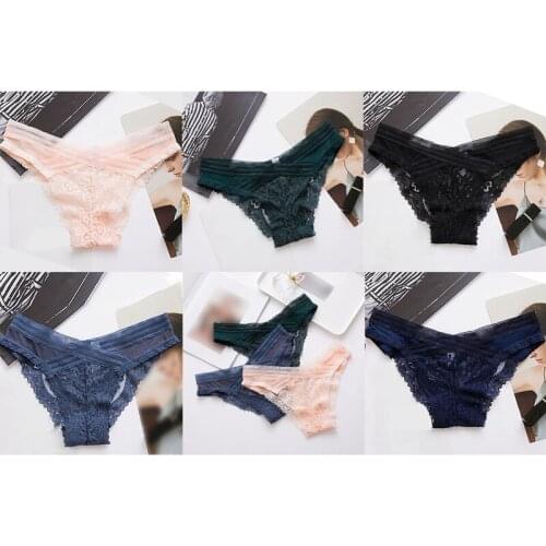 Fashion European Sexy Panties Female Lace Low-Waist Female Underpants Thin Traceless Briefs