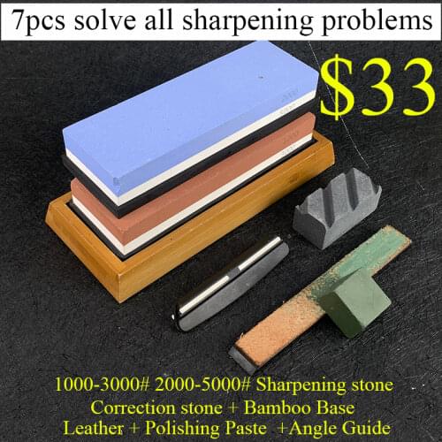 3000/1000 Grit Double-sided Sharpening Stone Set WhiteCorundum Professional Whetstone RepairTools With Base Polishing Leather