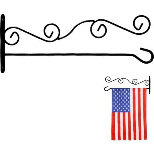 Horizontal Flags Wall Scroll Hanger Garden Stand Frame Durable Stainless Steel Weather-Proof Premium Flag Hanging Holder