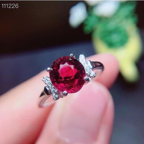 Natural Real Anniversary ring Tourmaline ring 925 sterling silver Fine jewelry Tourmaline ring