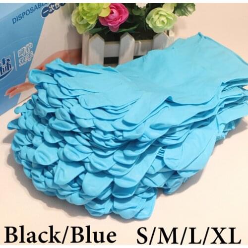 Nitrile Gloves Black 100pcs Food Grade Waterproof Allergy Free Disposable Work Safety Gloves Nitrile Gloves Fashion Gloves Emo