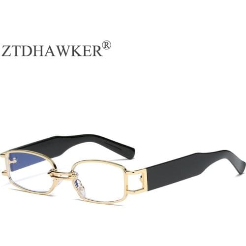 2021 New Small Frame Fashion Womens Sunglasses Metal Square Eyeglasses Trend Personality Men and Women Glasses