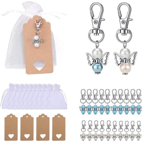 New Guardian Angel Pendant, Set Of 32 Guest Gifts, Guardian Angel With Organza Bag, Kraft Paper Pendant For Guest Gifts