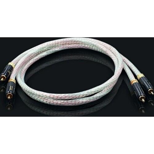 Pair Nordost Valhalla 7N silver plated audio RCA interconnect cable with WBT-0144 RCA plug connector