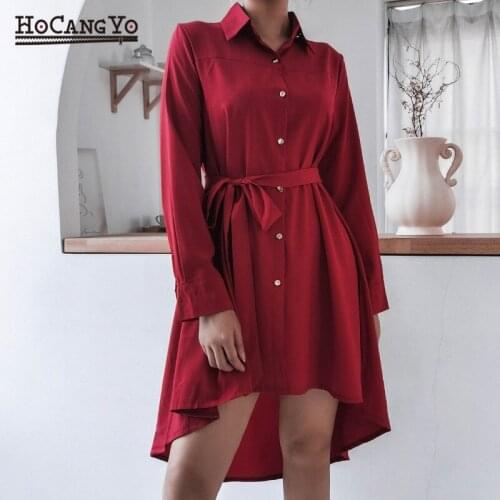 Spring Womens Elegant Dress Long Sleeve Bow Straps Leisure Shirt Dresses Women Solid Club Short Boho Dress Vestidos Feminino