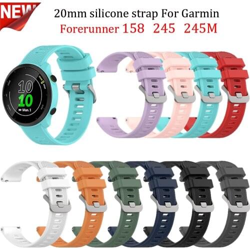 Watch Strap For Garmin Forerunner 158/245/645/Vivoactive 3 Silicone Wristband For Amazfit GTR 42mm/BIP/Huawei Watch 2/GT2 42mm